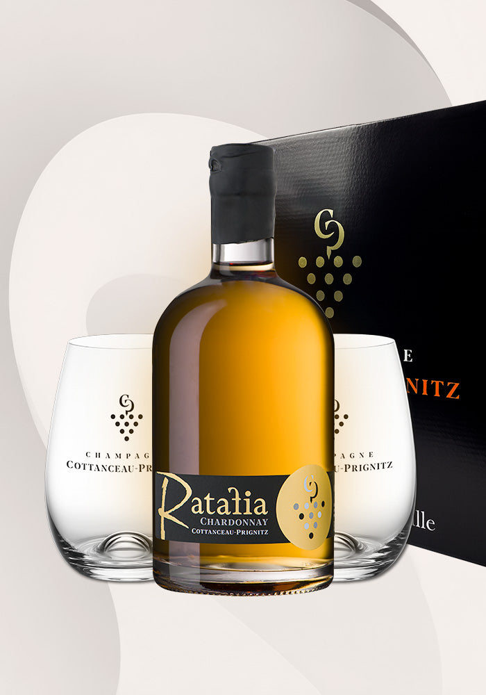Coffret 1 bouteille de ratafia + 2 verres DrinkMaster