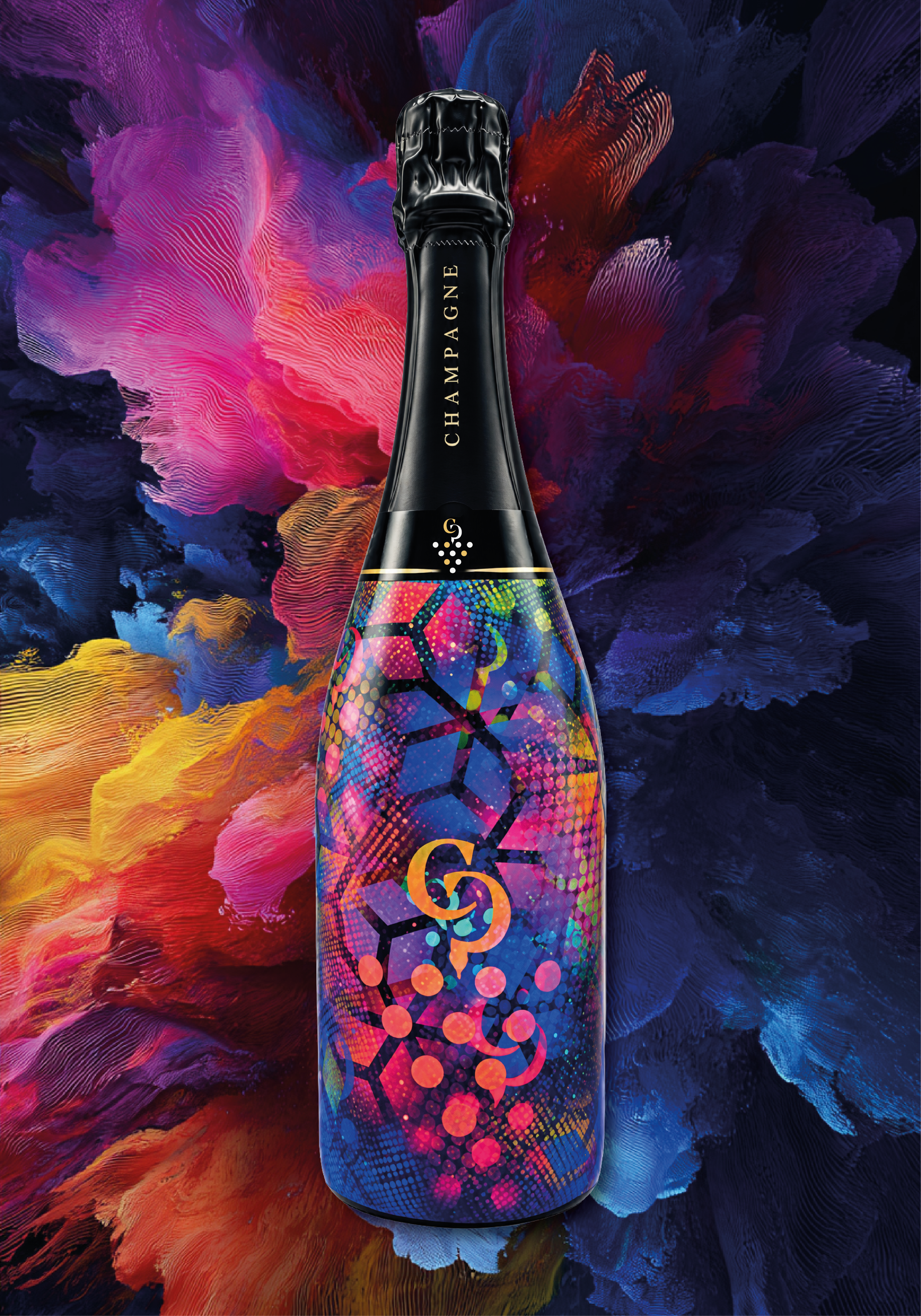 Bouteille peinte (Design by CP)